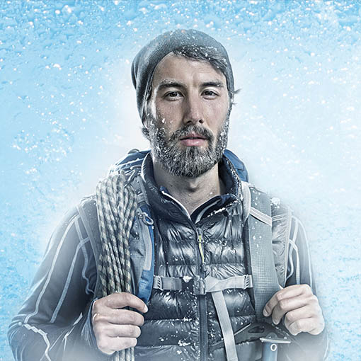 Scribble Werbeagentur in Geilenkirchen, Kreis Heinsberg, zeigt einen Mann in der Kälte als Key Visual zu IceCool.